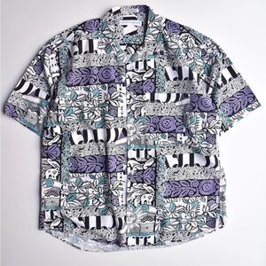 VINTAGE 90’s Henry Grethel Buttown Up Patterned T-Shirt
